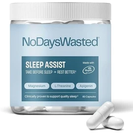 No Days Wasted Suplemento de magnesio para dormir treonato de magnesio, bisglicinato de magnesio quelado, L-teanina y apigenina. Ayuda para dormir