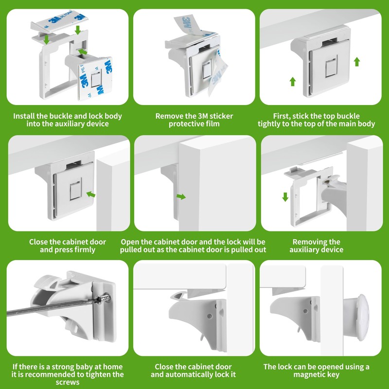 Child Safety Cupboard, Magnetic Cabinet Lock, Invisible Child Safety Cabinet