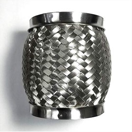 3.5" Exhaust Flex Coupling Joint Bellow with Interlock Liner - SS304 - Stainless Steel 3.5" x 6" OAL