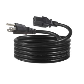 6FT Computer Monitor Replacement Power Cord -Black Long Standard PC Replace AC 3 Prong Power Supply Cord Heavy Duty 18AWG IEC C13 Power Cable NEMA 5-15P to C13 10A 125V for Monitor/TV/Computer