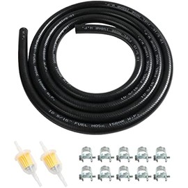 6 Feet Fuel Line Hose for Small Engines,1/4" 5/16" Inch ID Fuel Line Kits with Gas Inline Fuel Filtersfor Mower, Tractor, Dirt Bike,Small Engines and Generators (8mm)