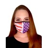 3 Pack USA Flag Print Reusable Face Mask Washable Face Cover for Women, Teens - 2 Layers Soft Luxurious Stretch Fabric Snug Fit