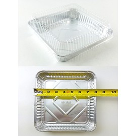 Handi-Foil Square Aluminum Foil Cake Pan w/Clear Dome Lid - Disposable Pans (Pack of 50 Sets)