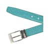 CTM Leather Croc Print Belt, 34, Turquoise