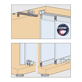 Hawa Clipo 36 GPK IS Sliding Door Fitting for 1 Sliding Glass Door (Inner Front) up to 36 kg