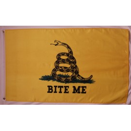 Nuge Bite Me Gadsden Flag 3' X 5' Indoor Outdoor Banner
