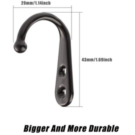 40 Pieces Wall Mounted Key Hook Robe Hooks Cloth Hanger Coat Hanger Coat Hooks Rustic Hooks and 80 Pieces Screws for Bath Kitchen Garage Single Coat Hanger (Black)