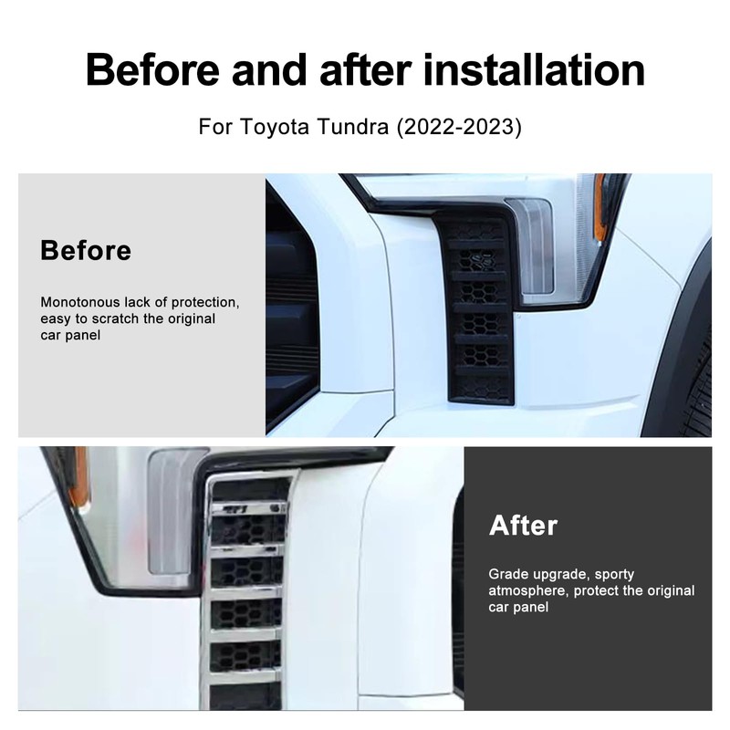 FDAIUN Car Headlights Lower Grille Grill ABS Compatible with Toyota