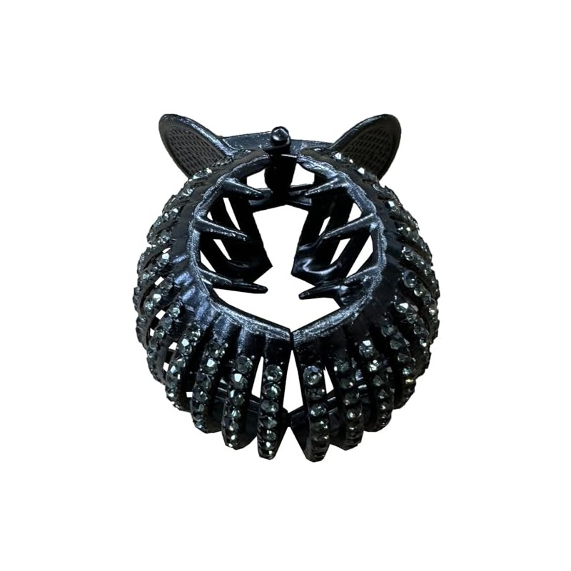 Set of 2 Heavy Stone Black Round Clamps