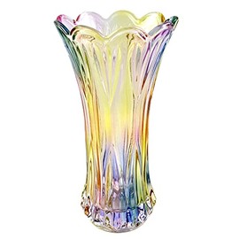 EWEIGEER Crystal Glass Vase,Colorful Flower Vase for Home Decor,Table,Living Room Decoration,Cool Design