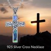 YAFEINI Moonstone Cross Necklace for Women 925 Sterling Silver Filigree