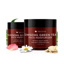 Tree to Tub Retinol Anti Aging Face Moisturizer for Dry & Sensitive Skin - Anti Wrinkle Hyaluronic Acid Facial Moisturizer, Vitamin A & E Night Cream for Women & Men w/Organic Aloe 2 Pack