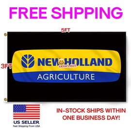 New Holland 3x5 ft Banner Premium Flag Quality Farm Equipment Tractor Sign