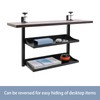HIOFCSIR Clamp-On 2-Tier Desk Shelf Unit, Height Adjustable Under and