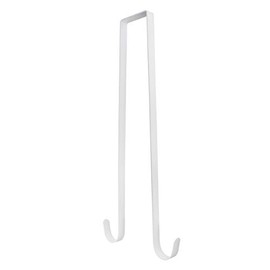 BNYZWOT 15 Inches Double Side Wreath Hanger Over The Door - Large Wreath Metal Hook for Christmas Wreath Front Door Hanger - Holds 2 Wreaths with This 2 Sided Hanger - Premium Sturdy Metal Black