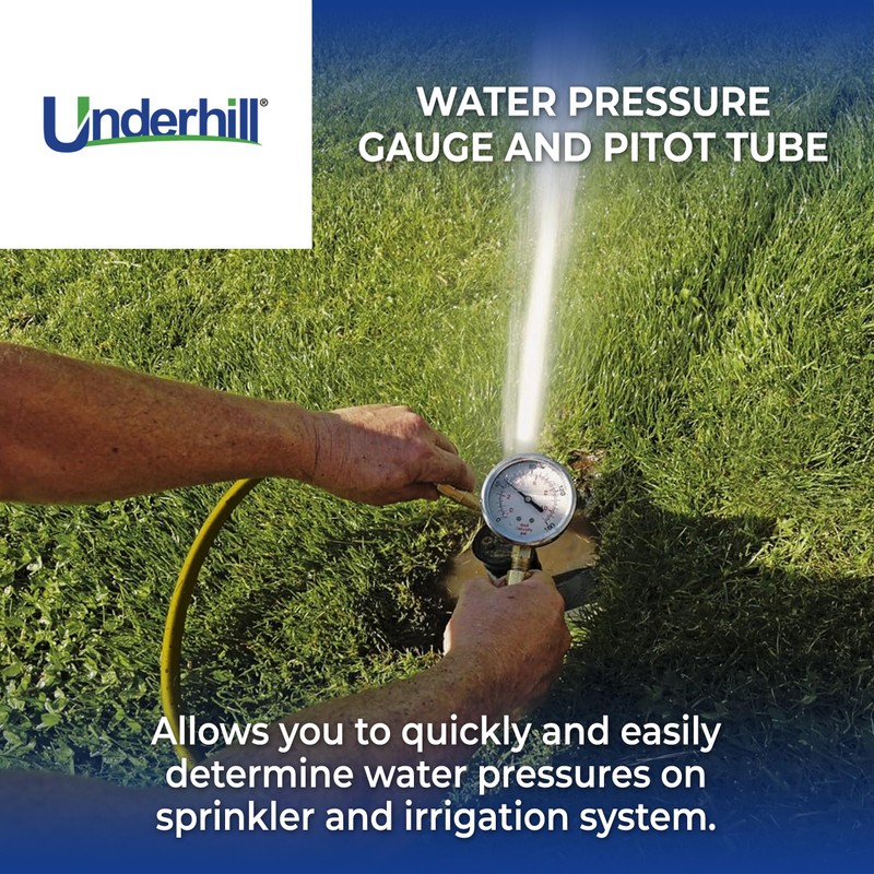 Underhill Water Pressure Gauge and Pitot Tube 160 PSI, with