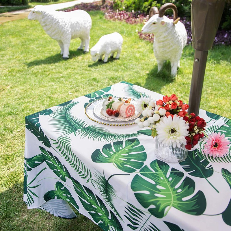 Eternal Beauty 60''X84” Rectangle Tablecloth Waterproof Outdoor Tablecloth with Umbrella