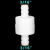 Feelers 3/16" One Way Inline Check Valve, Non-Return Valve for