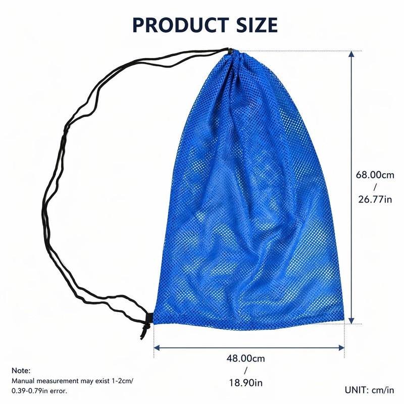 Rovelin 2Pcs Drawstring Bag for Sports Ball Net Bag Football