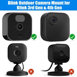 Kuvarix Wall Mount for Blink Outdoor Camera 4 (4th Gen), 2 Pieces Blink Outdoor 4 Mount with Charger Port, 360° Adjustable Wall Mount for Blink Outdoor 4 Generation/Blink 3rd Generation Camera