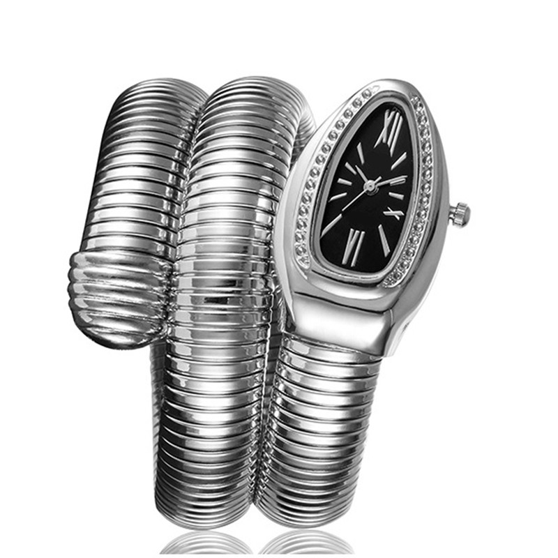 Women Watch Fashion Snake Shape Bangle Watch for Casual Work