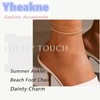 Yheakne Boho Layered Snake Chain Ankle Bracelet Gold Snake Dangle