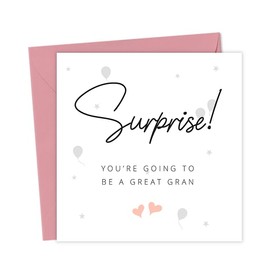 Pregnancy Announcement Card Surprise You're going to be a Great Gran | Cute Expecting Baby Announcing We're pregnant cards