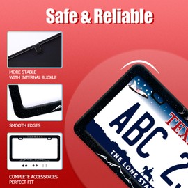 Moon Phase Mountain License Plate Frame Starry Night License Plate Frames Stainless Steel Accessories Cars Decor with 2 Holes and Screws Fits Standard US CA Vehicles Size 12.2 x 6 Inches