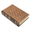 Clobeau Retro Vintage Embossed Leather Gold Hard Cover Notebook Personal