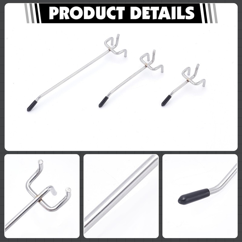 twinklemon 150PCS Pegboard Hooks 2/4/6 Inch Peg Board Organizer Accessories