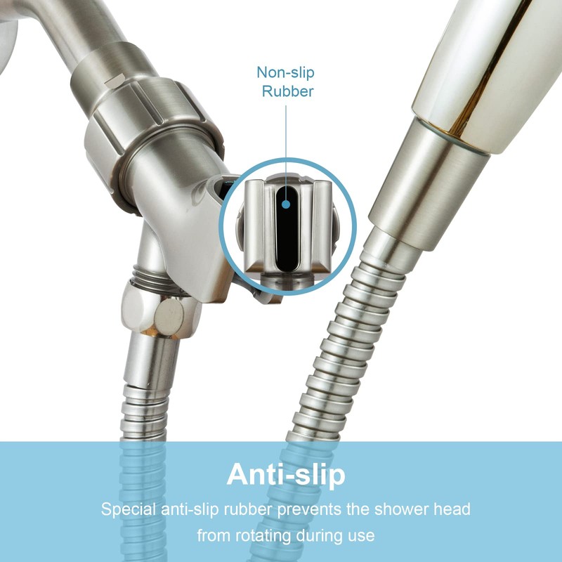 OFFO Shower Head Holder with Solid Brass Ball for Handheld