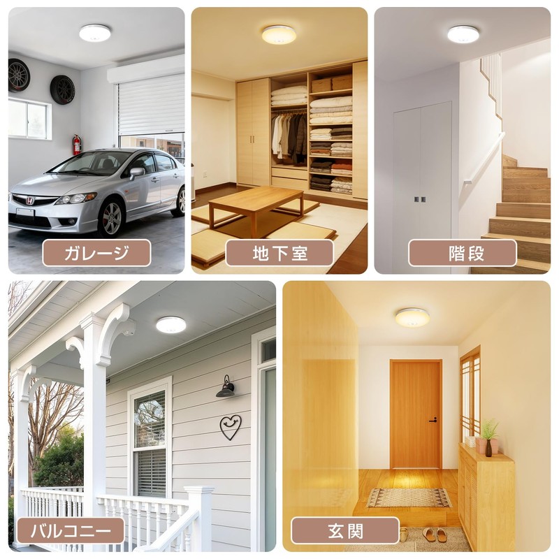 ICHIYO E26 Base Motion Sensor LED Ceiling Light, Sensor Light,