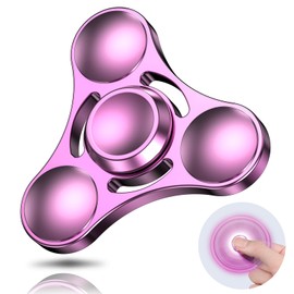 Coolden Fidget Spinner Metal Fidget Toys EDC Hand Spinner Stainless Steel Bearing 2-5 Minutes High Quality Finger Spinning Top Toy ADHD Anti-Stress Toy Tri-Spinner Fidget Toy for Adults Children Rose