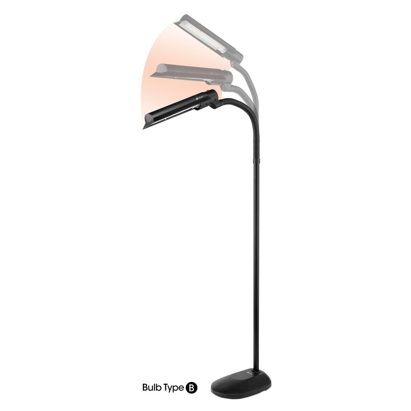 OttLite OttLite T81G5T Wing Shade VisionSaver 18-Watt, Black Floor Lamp