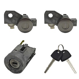 Powkos Ignition Switch Door Lock Cylinder Kit 19121155 Compatible with Chevy Colorado GMC Canyon Hummer H3 Replaces 89022371 89022372 89022364 89022338 89022365 LC65360