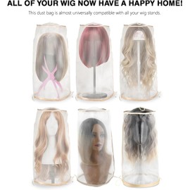 5 bolsas para guardar pelucas, fundas para mantenerlas frescas, soporte con cordón, accesorios y kit para peluquerías y uso doméstico.