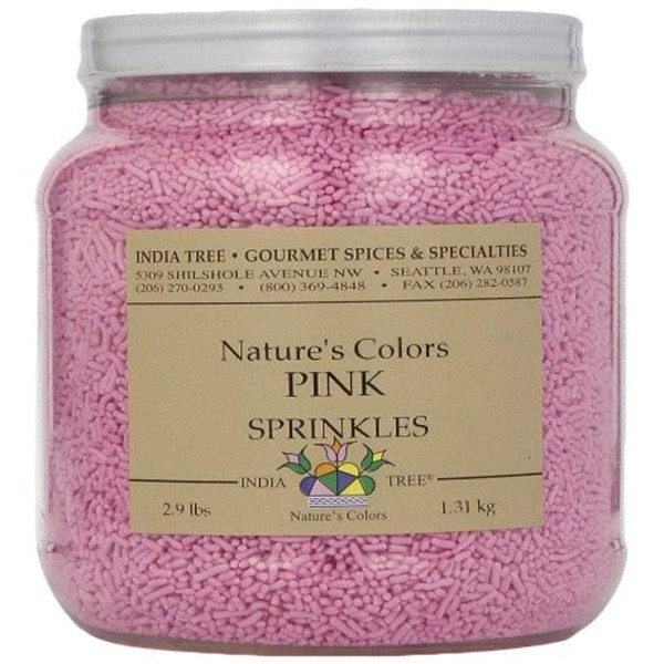 India Tree Nature'S Colors Sprinkles, Pink, 2.9-Pound