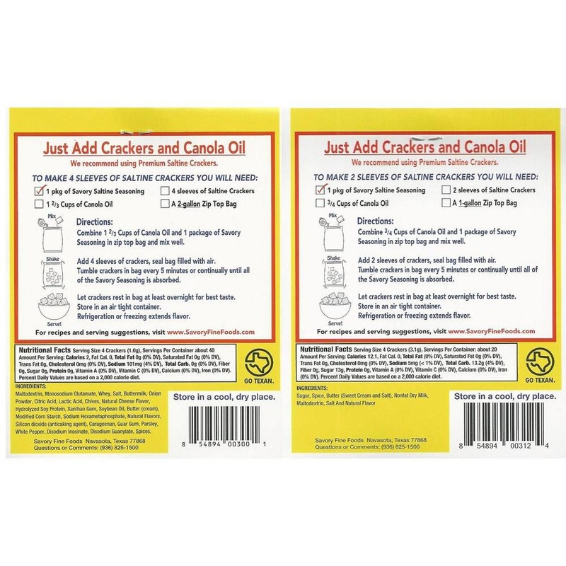 Savory Saltine Seasoning, 1.4 Ounce, Savory & Sweet Sampler Set,