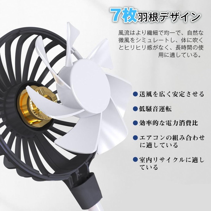 JetWave USB Fan, Portable Mini Fan, For Car, Tabletop, 7