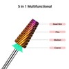 MelodySusie Professional 5 in 1 Nail Drill Bits, 3/32'' Carbide
