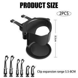 2PCS Car Cup Holder, Black Car Drink Holders Car Cup Holder Expander Cup Holder for Car Cup Holder for Cars, Car Coffee Cup Holder for Bottle, Thermos Cups and Beverage Cans
