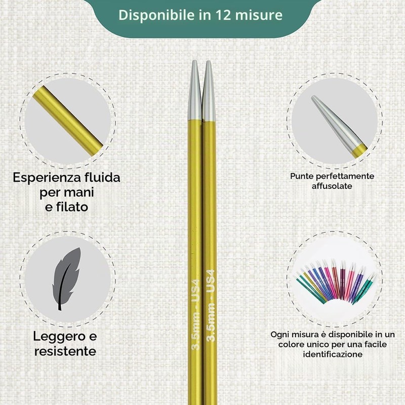 KnitPro Zing Normali Ferri circolari intercambiabili, in Alluminio, Multicolore, 3.50