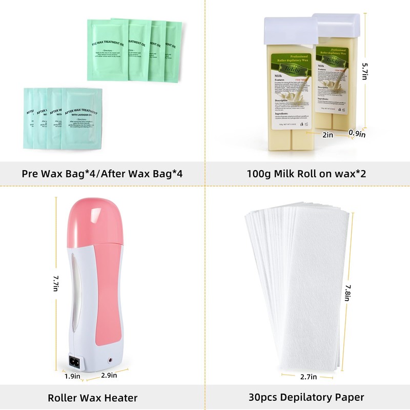 Roll on Waxing Kit for Hair Removal Roll Waxing Kit