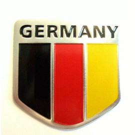 Aftermarket Products German Flag Emblem Decal Sticker ALUMINUM 3D 2"X2" Auto Car Germany