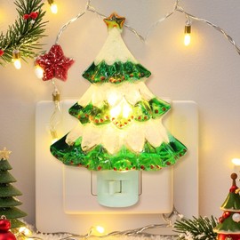 MUMTOP Christmas Night Lights Plug Into Wall - Christmas Tree Night Light Nightlight for Christmas Bedroom or Bathroom Holiday Decoration