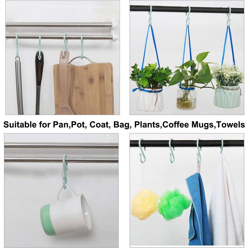 sourcing map 24 Pack S Shaped Hooks Plastic Hanger for