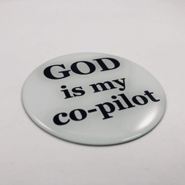 BestLicensePlateFrames GOD is My CO-Pilot 3D Domed CAR Emblem Badge Sticker Flexible Round