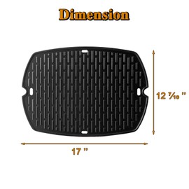 Q1200 Griddle Grill Replacement Parts for Weber Q1000 Q 1200 Q100 Q1400 Q120 Q140 51010001 386002 Baby Q Full Size Reversible Griddle Weber 7582 6558 Cast Iron Flat Top Grill Plate Accessories