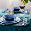 Topmela 12 Pcs Blue Melamine Dinnerware Set, Shatterproof and Dishwasher