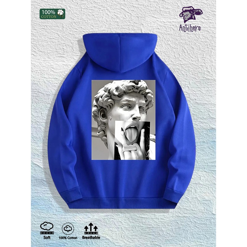 Antihero Artistic Statue Graphic Hoodie 100% Cotton US Warehouse 7